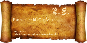 Moosz Edömér névjegykártya